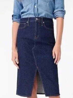 J. Crew Blue Denim Pencil Skirt Size XS 24-26